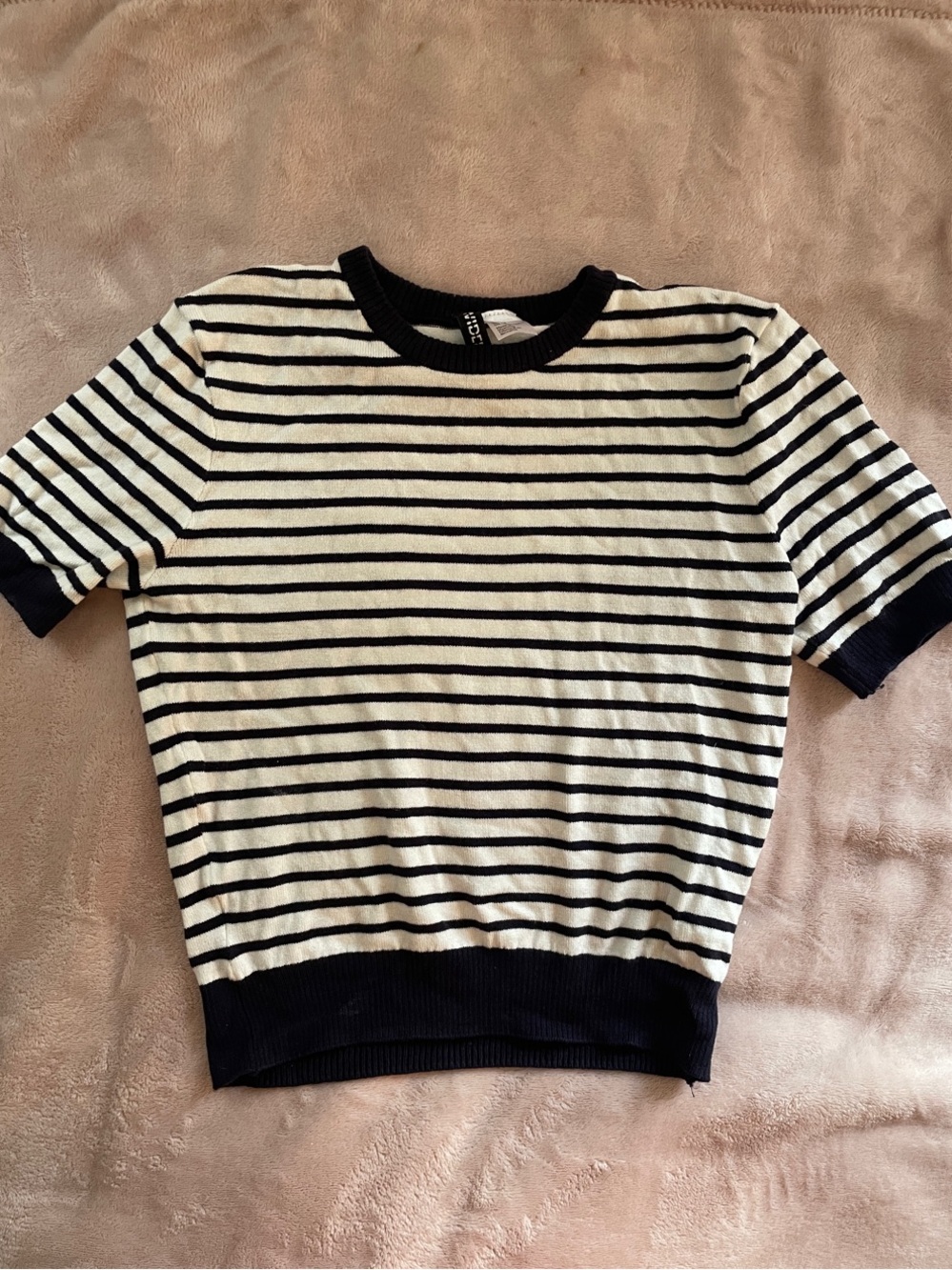 Divided Black & Cream Striped Short-Sleeve Tee